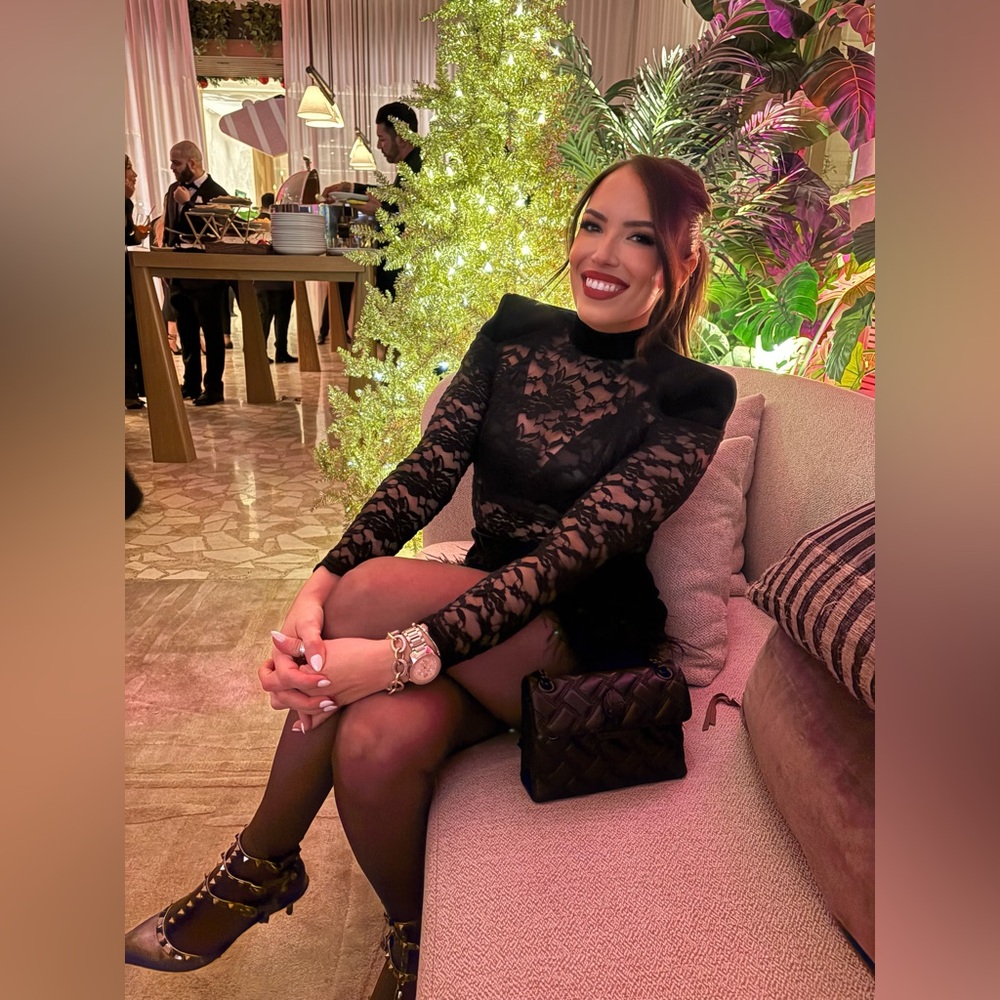 Nadine Merabi Freya Black Dress - Small Medium - w feathers + lace - holiday NYE
